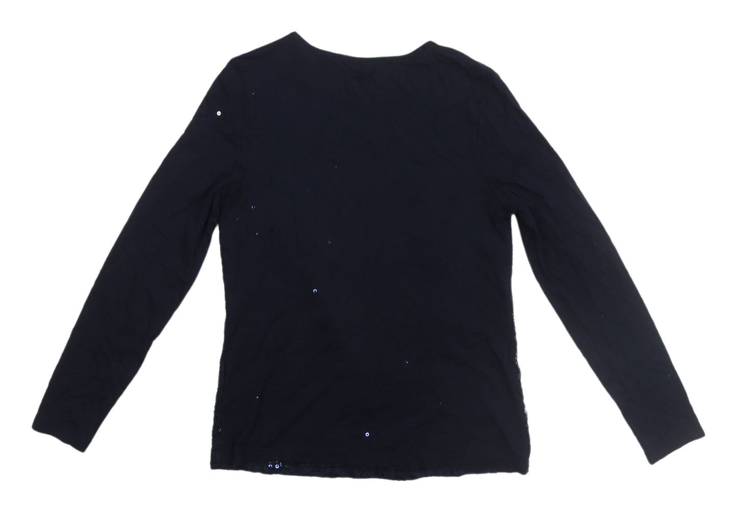 Marks and Spencer Women's Blue Lace Sequin Top Size 8