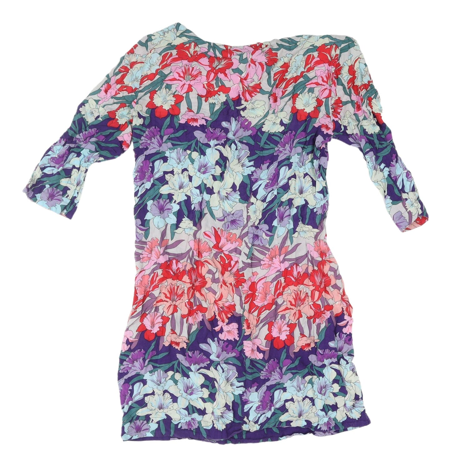 Warehouse Women's Multicoloured Floral Shift Dress Size 14