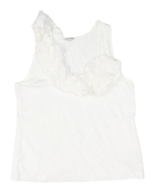 Jigsaw Women’s White Ruffle One-Shoulder Tank