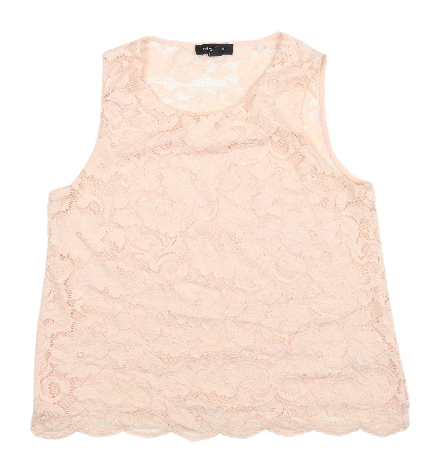 New Look Women's Pink Lace Floral Camisole Size 12