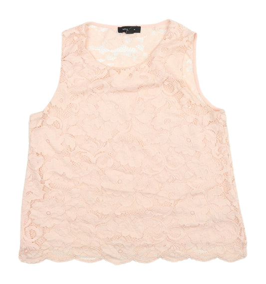 New Look Women's Pink Lace Floral Camisole Size 12
