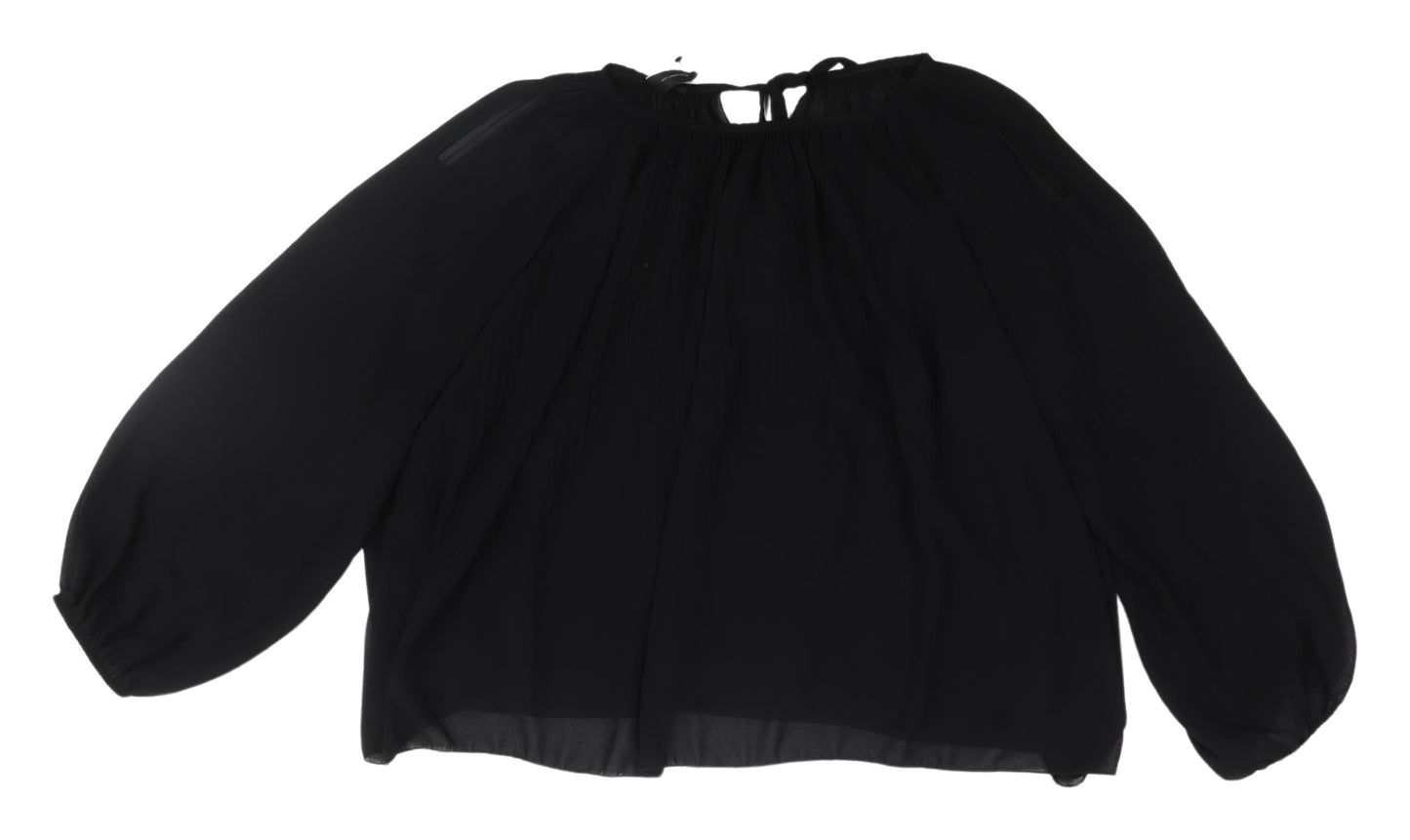 Izabel London Women's Black Chiffon Blouse Size 10/12