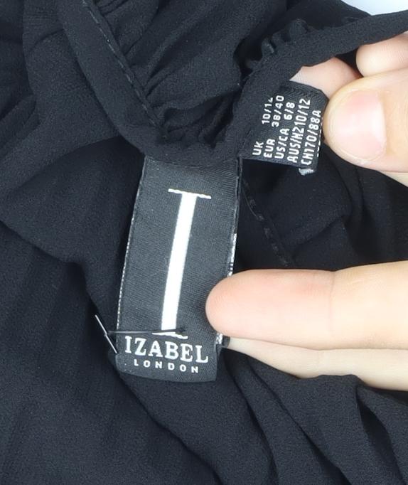Izabel London Women's Black Chiffon Blouse Size 10/12