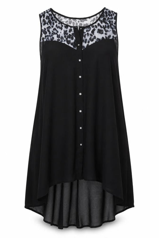 Lovedrobe Black Hi-Low Sleeveless Trapeze Dress