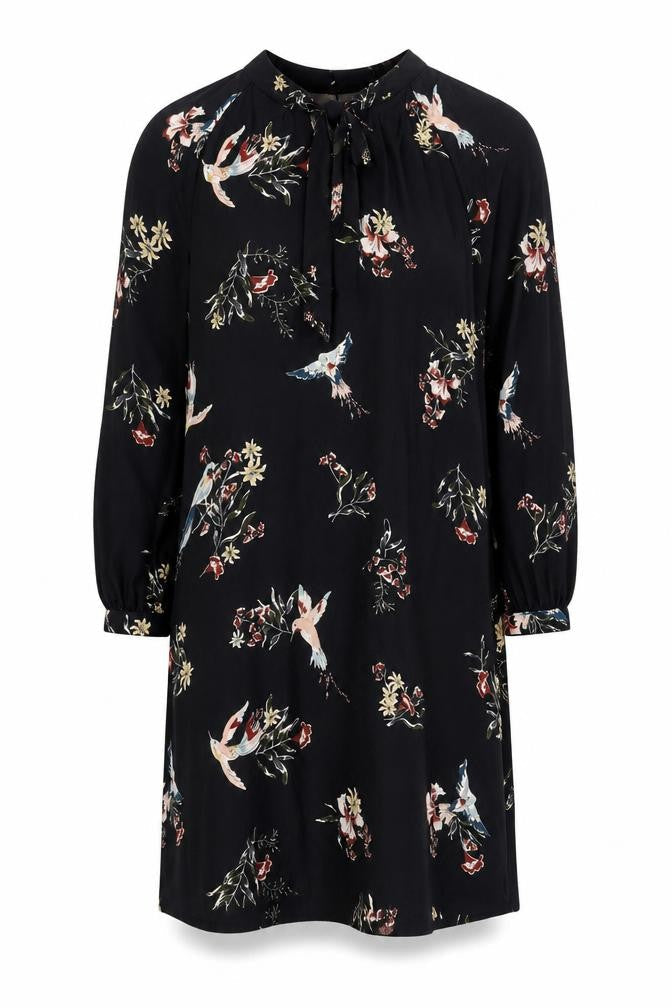 H&M Women's Black Floral Shift Dress Size 12