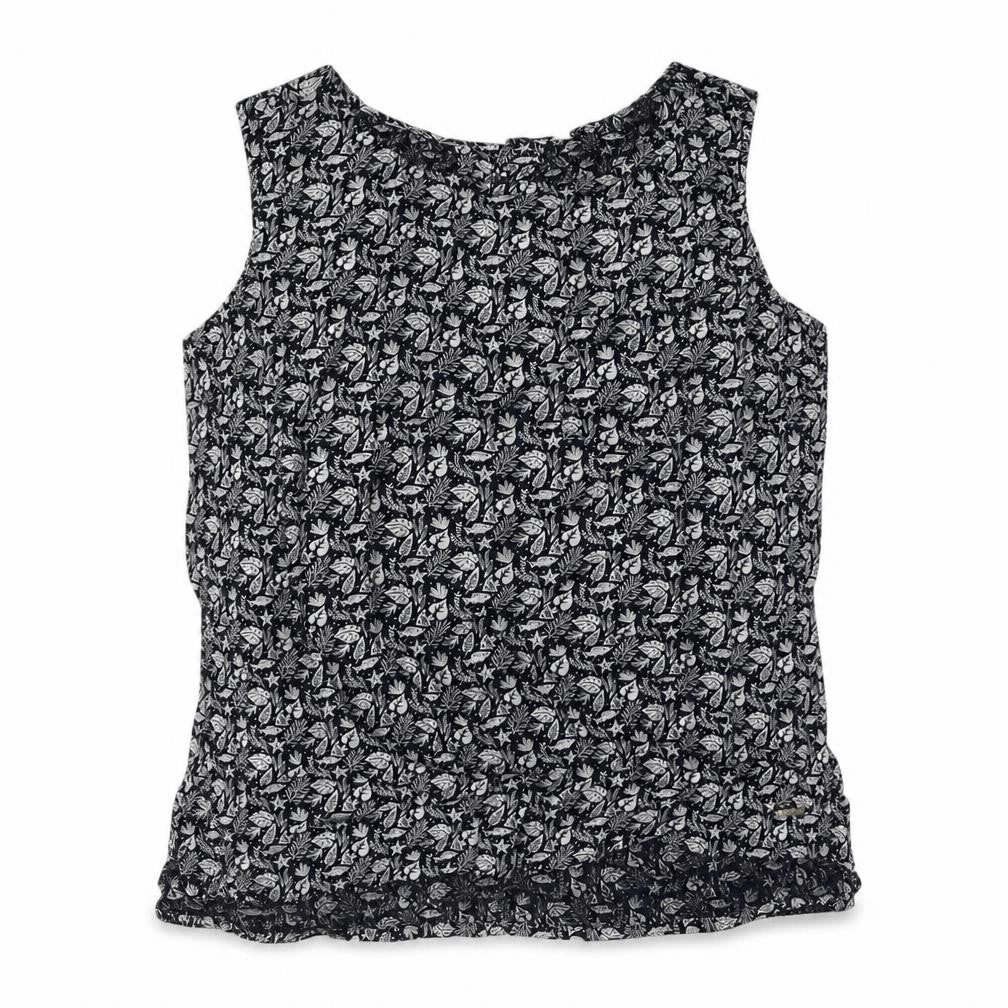 Quba & Co Women's Black Floral Blouse Size 12