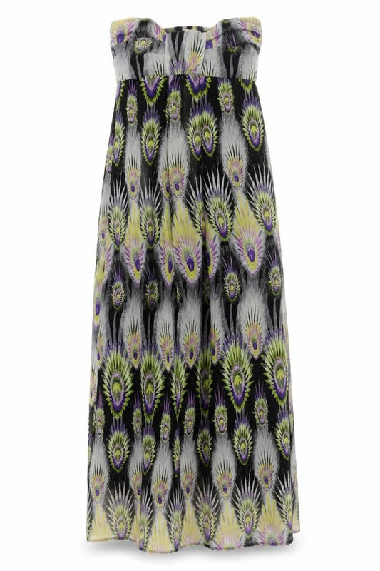 Women's Multicoloured Midi Dress, Size 10, Geometric Pattern