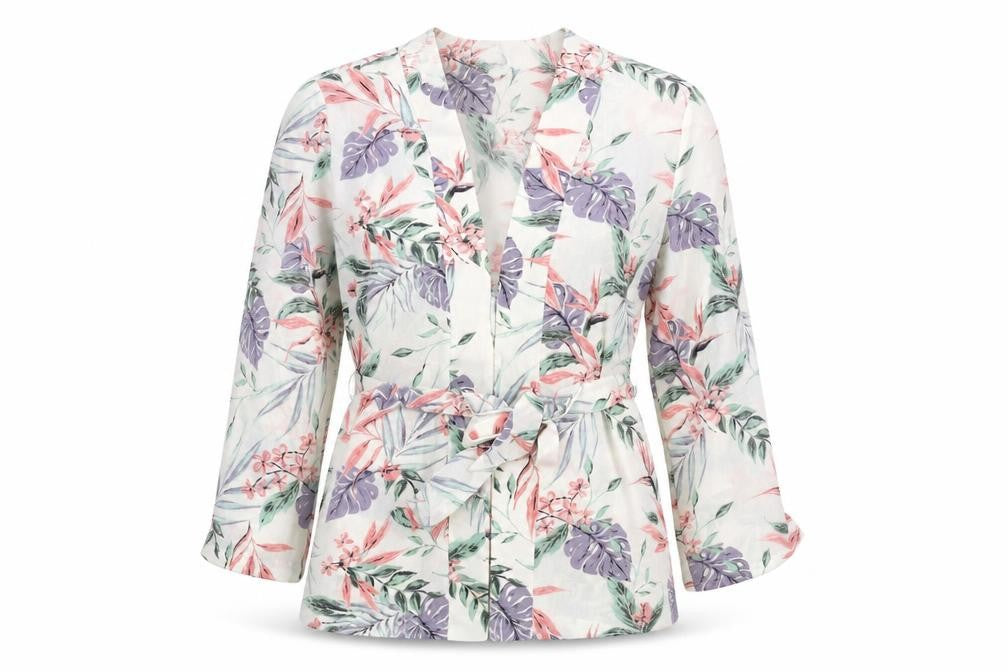H&M Women's Floral Kimono Blouse, Size L, Multicoloured