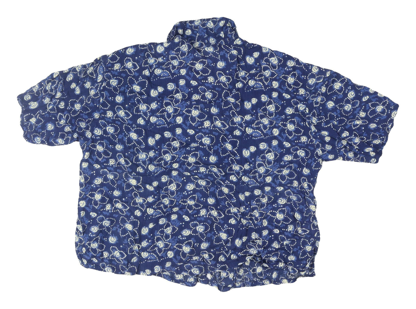 Pomodoro Plus Blue Geometric Blouse, Women’s 2XL, Casual Comfort