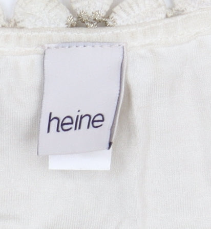 Heine Women's Beige Beaded Blouse Size 16