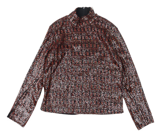 Zara Women's Multicoloured Sequin High Neck Blouse