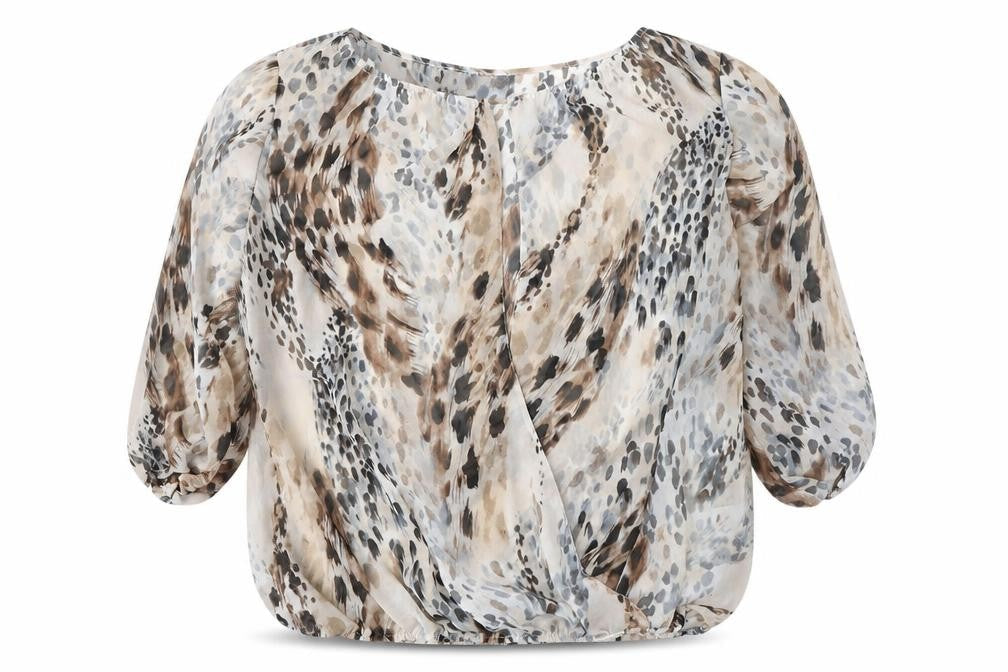 Wallis Animal Print Wrap Blouse - Size 16 Multicoloured