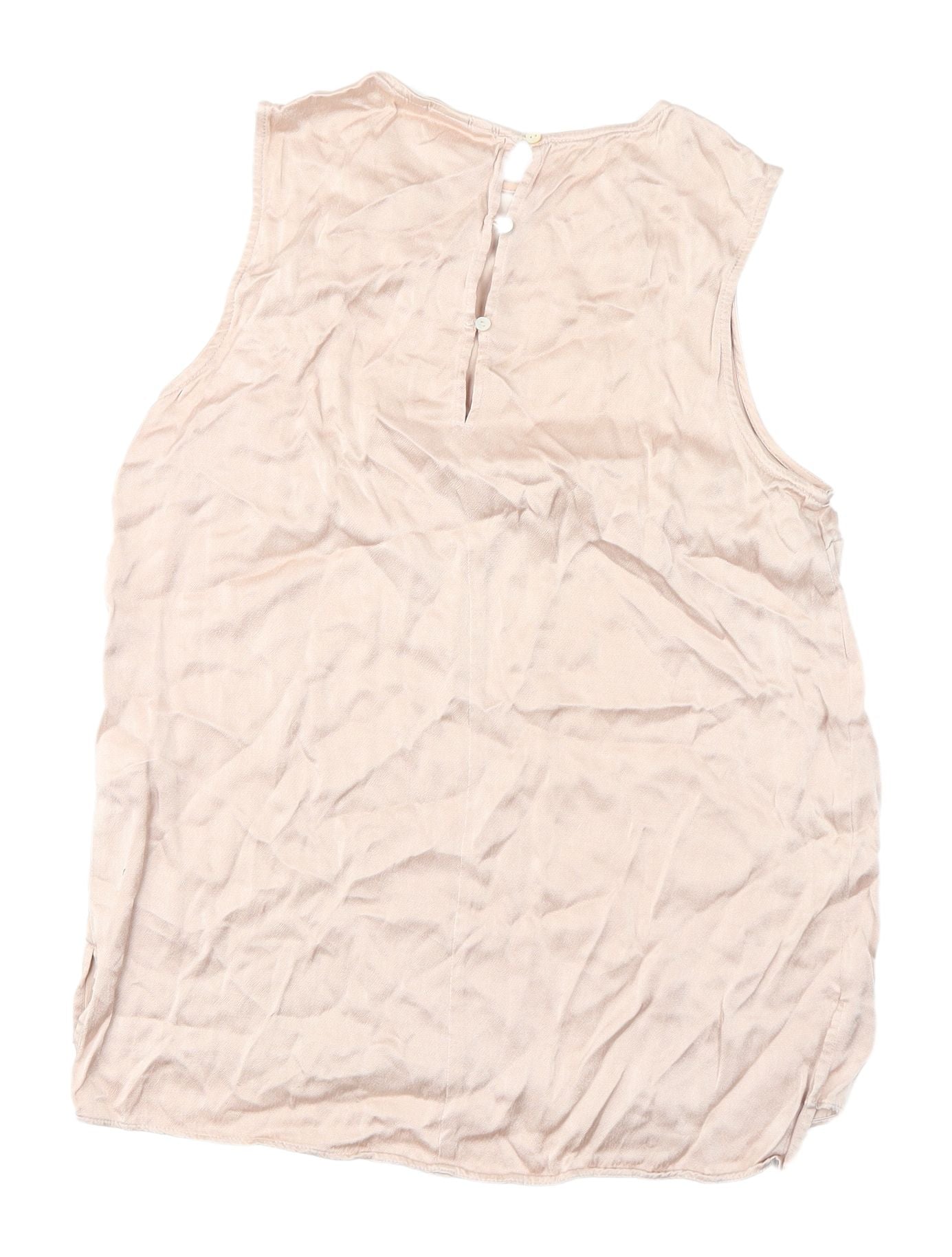 H&M Women's Beige Sleeveless Blouse - Size 6