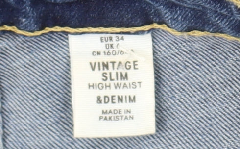 H&M Women's Blue Slim Fit High Rise Jeans