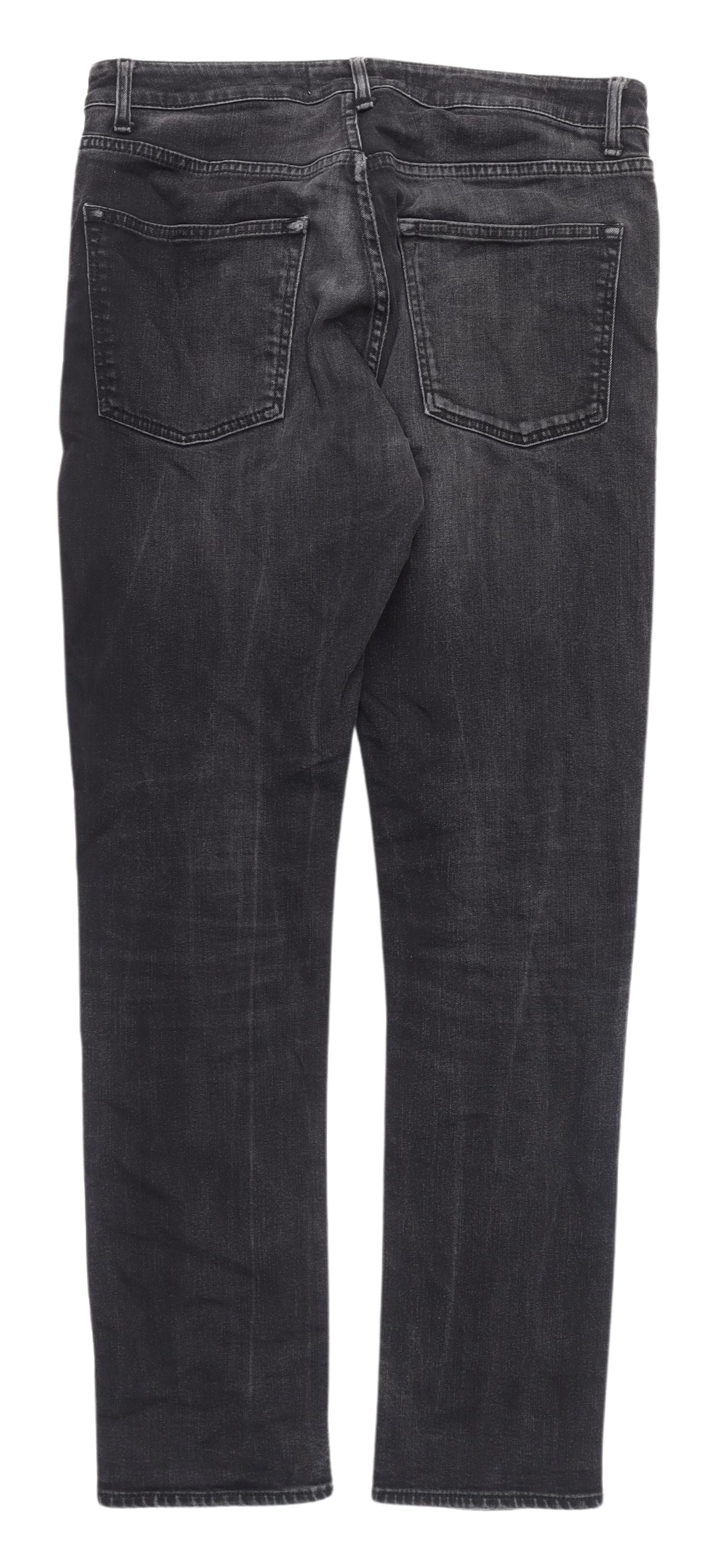 Topman Black Straight Jeans, Unisex Adults Size 34