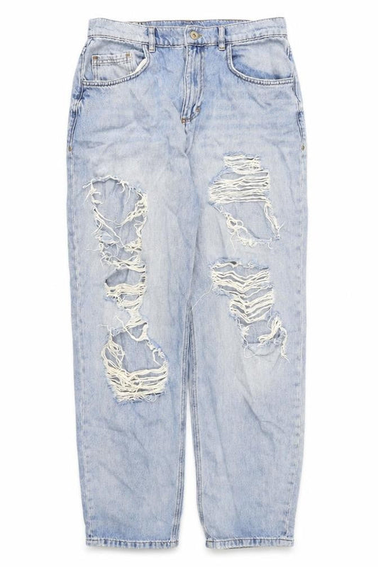 Collusion Blue Distressed Boyfriend Jeans L Women