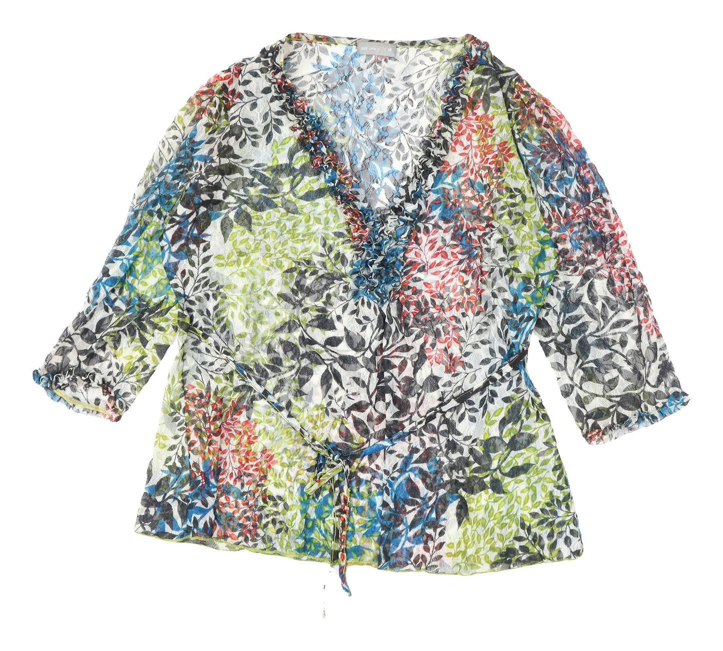 Marks and Spencer Women's Multicoloured Floral Wrap Blouse Size 18
