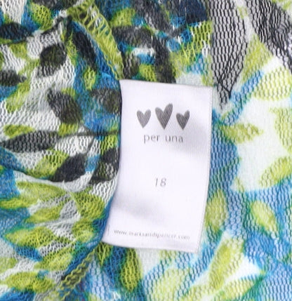 Marks & Spencer Women's Multicoloured Floral Wrap Blouse Size 18