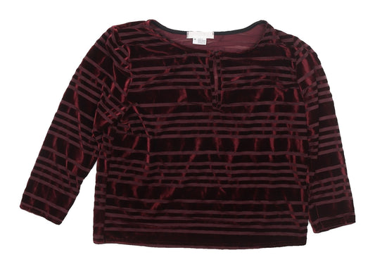 Cooperative Red Velvet Striped Top for Women, M