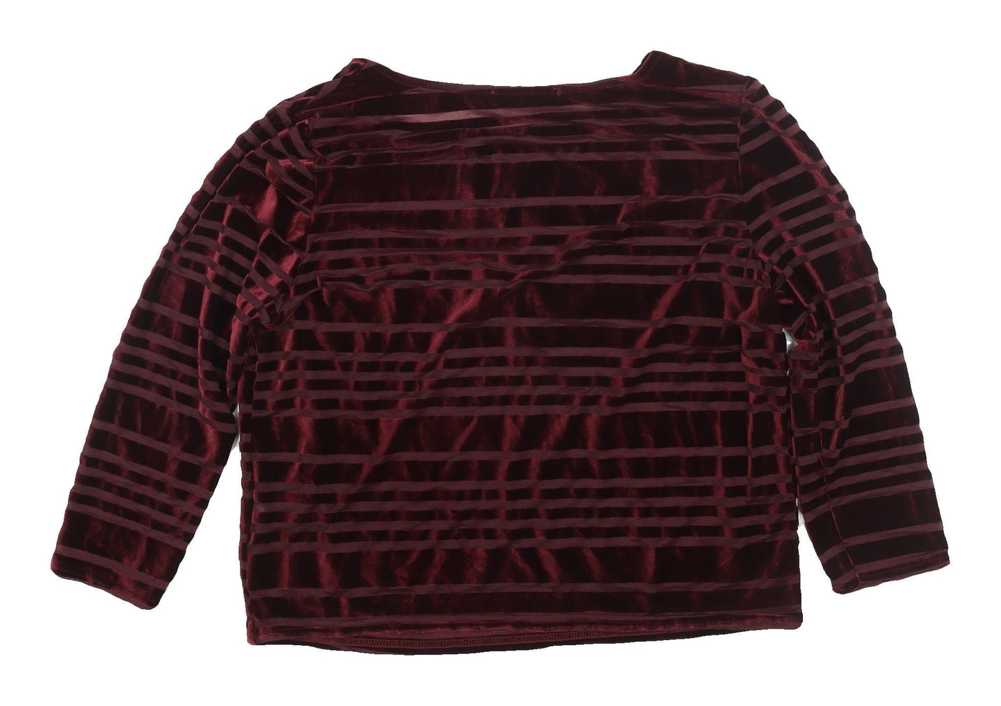 Cooperative Red Velvet Striped Top for Women, M