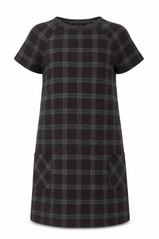 New Look Women's Black Plaid Shift Dress Size 10