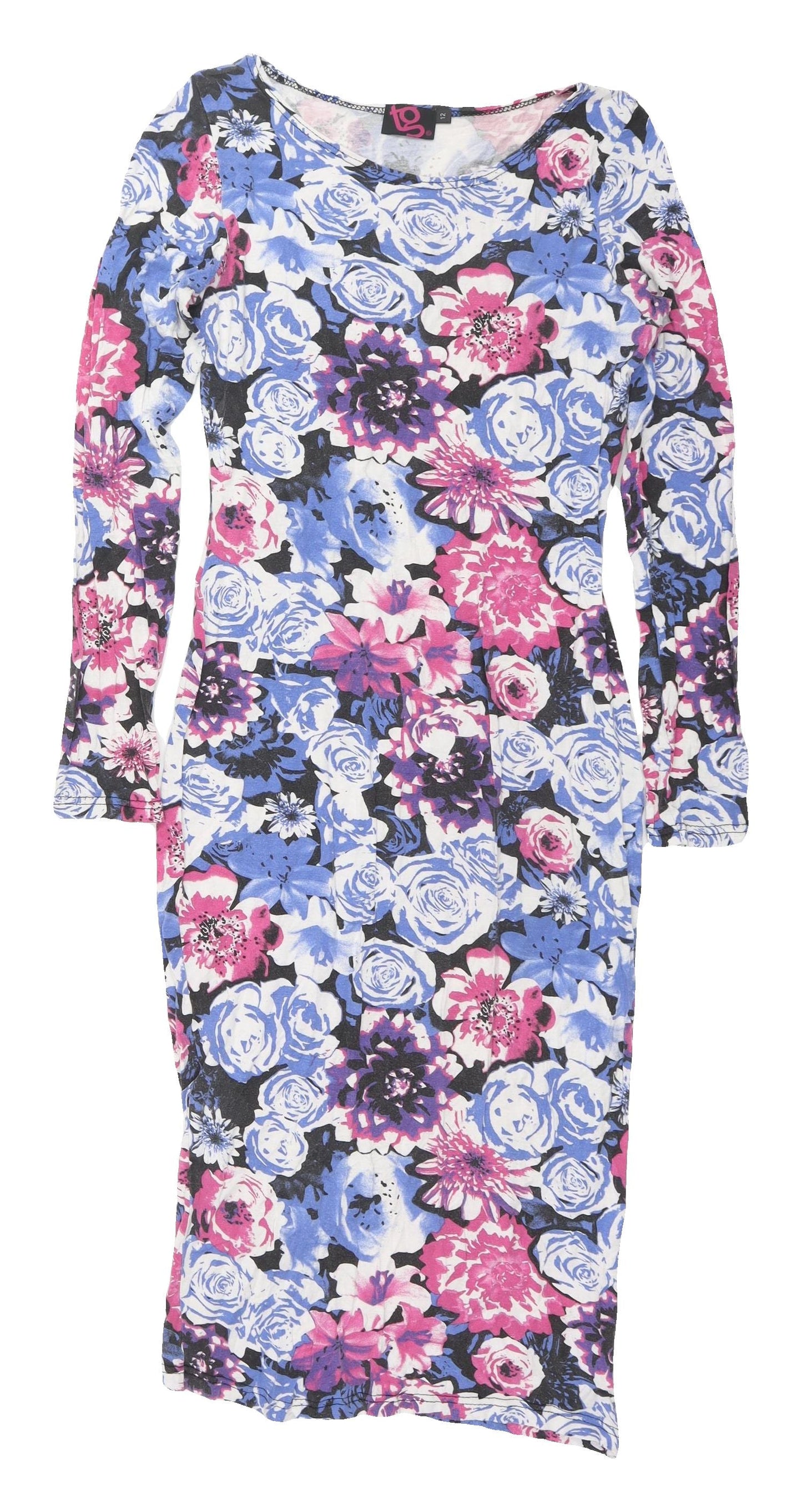TG Women's Multicoloured Floral Bodycon Dress, Size 12