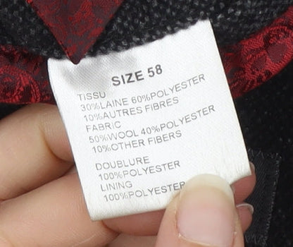 Hafnium Womens Black Wool Blend Long Overcoat Size 30