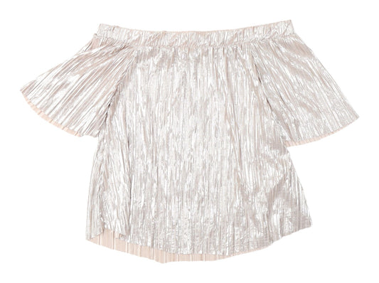 River Island Silver Off Shoulder Camisole Blouse - Size 10