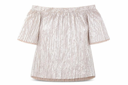 Front view of River Island Silver Off Shoulder Camisole Blouse -, size 10