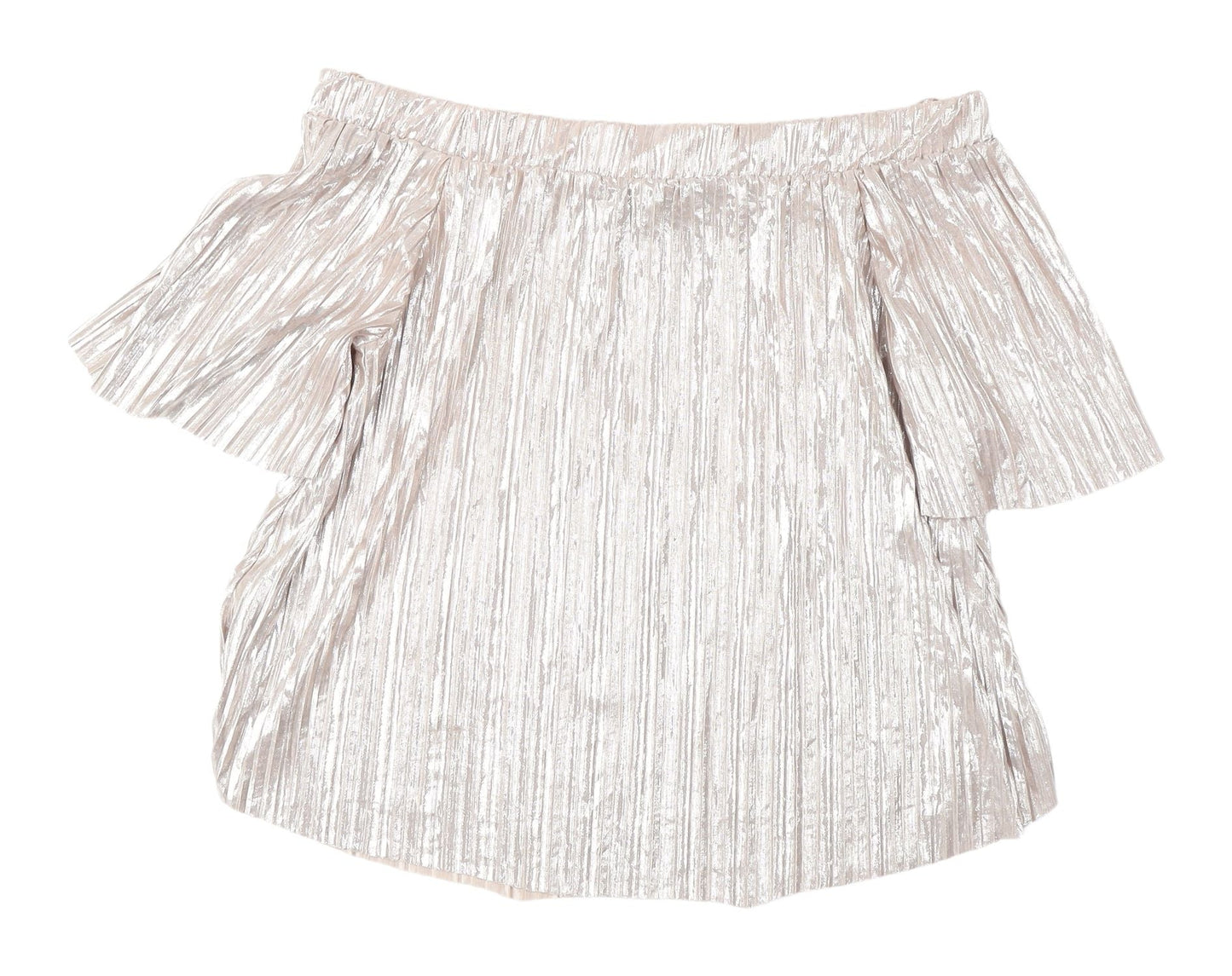 River Island Silver Off Shoulder Camisole Blouse - Size 10