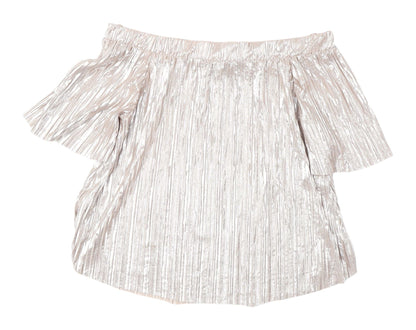 Back view of River Island Silver Off Shoulder Camisole Blouse -, size 10