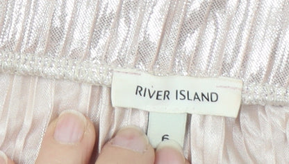 Close-up detail of River Island Silver Off Shoulder Camisole Blouse -, size 10