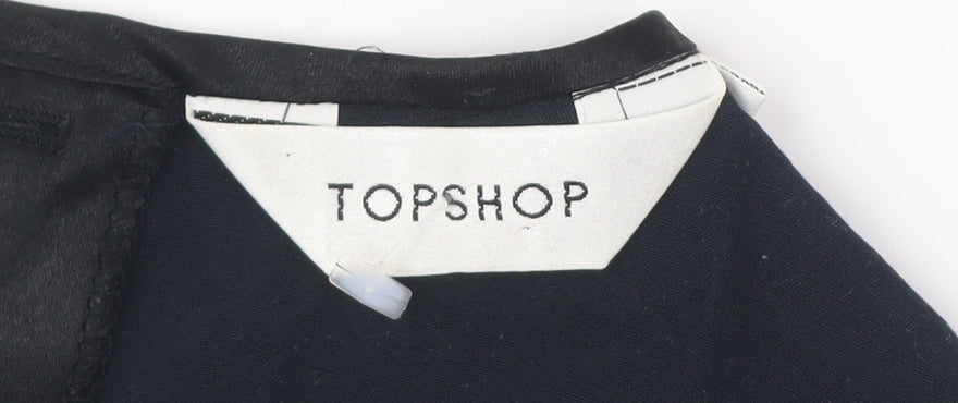 Topshop Women's Black Lace Blouse, Size 8, Elegant Style