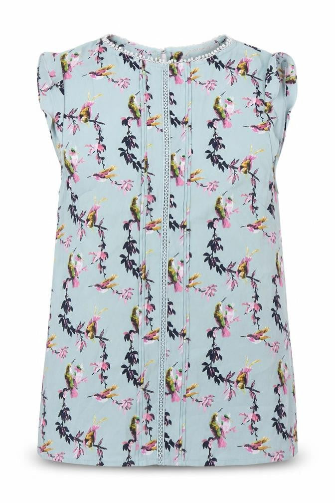 Oasis Women's Floral Bird Print Blouse, Size 8, Multicoloured