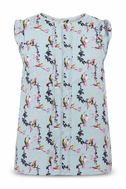 Oasis Women's Floral Bird Print Blouse, Size 8, Multicoloured