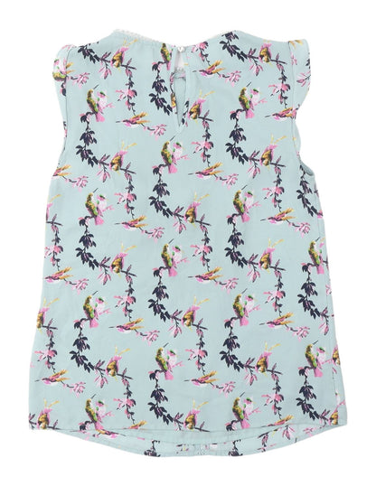Oasis Women's Floral Bird Print Blouse, Size 8, Multicoloured