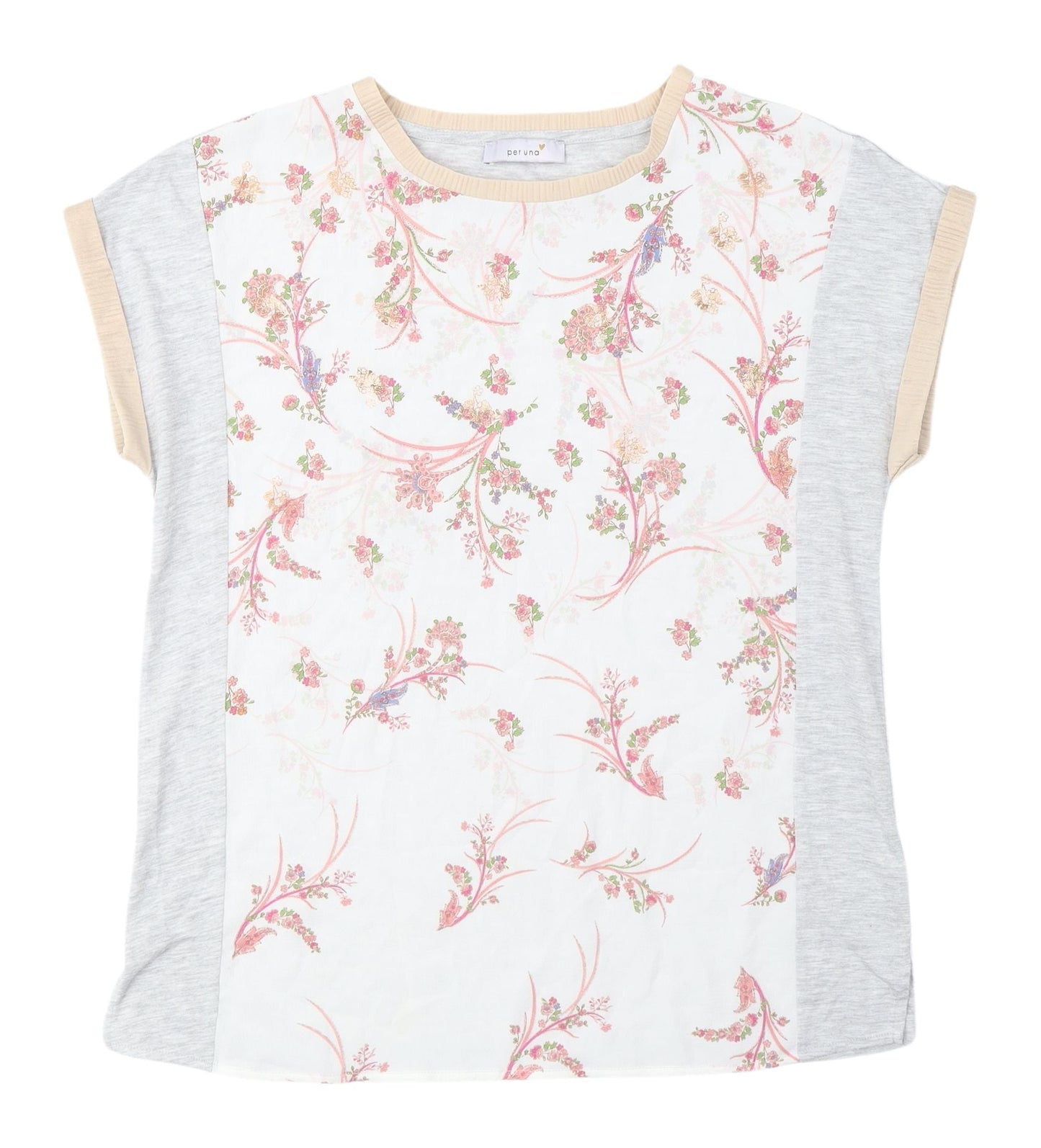 Marks & Spencer Women's Floral Grey T-Shirt Size 12