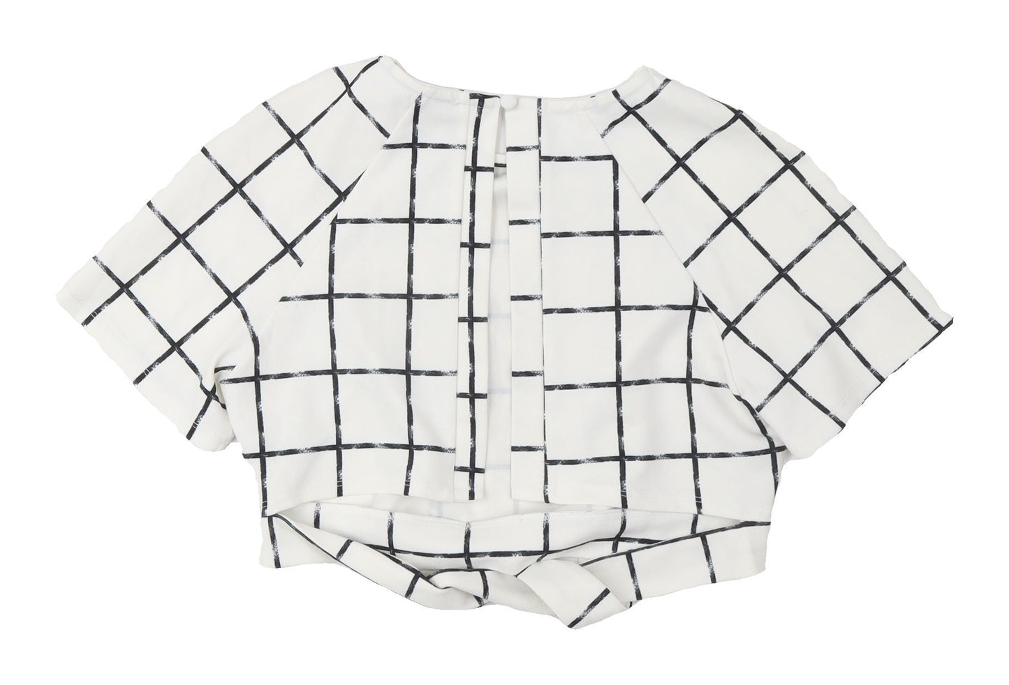ASOS Women's White Check Cropped Blouse Size 10