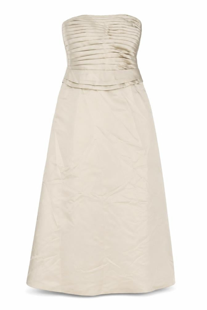 BHS Women's Beige Strapless Formal A-Line Dress