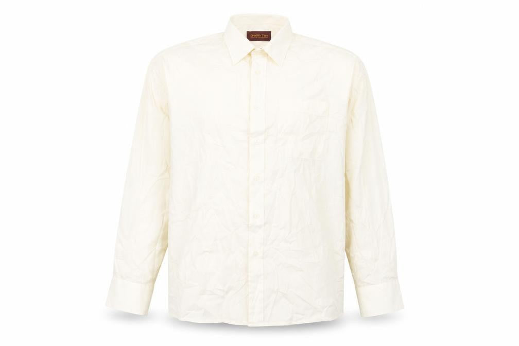 Double Two Men's Ivory Button-Up Shirt, 16.5, Long Sleeve