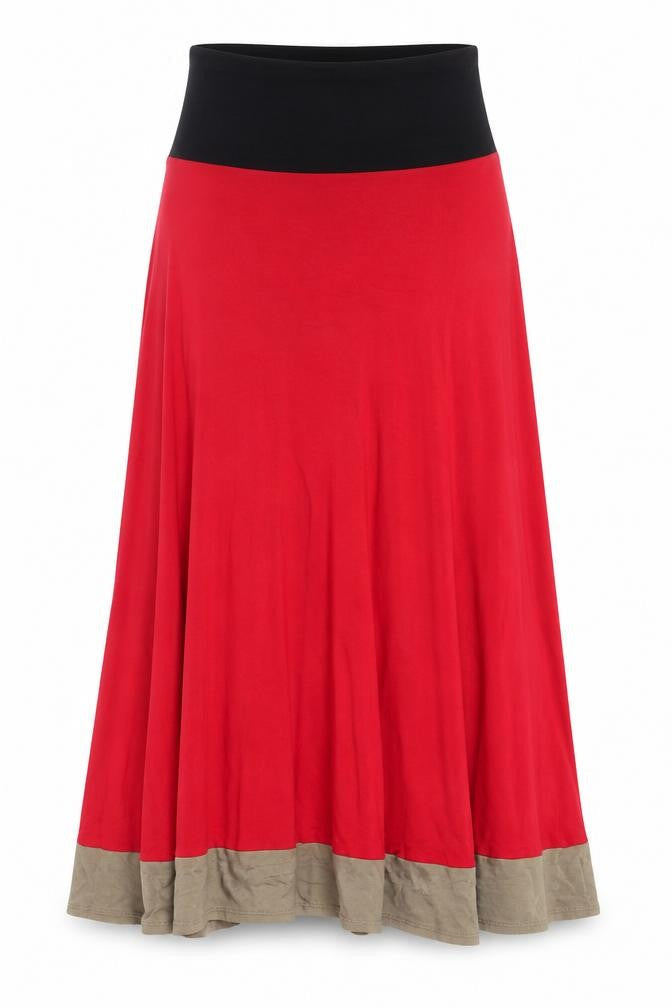Linea Women's Red Midi Colourblock Dress Size L