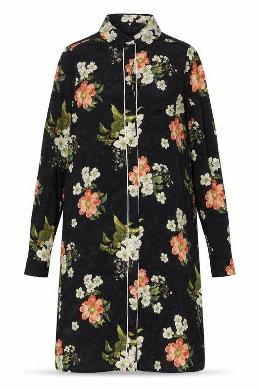 Very Women's Floral Shirt Dress, Black, Size 14, Autumn Wear