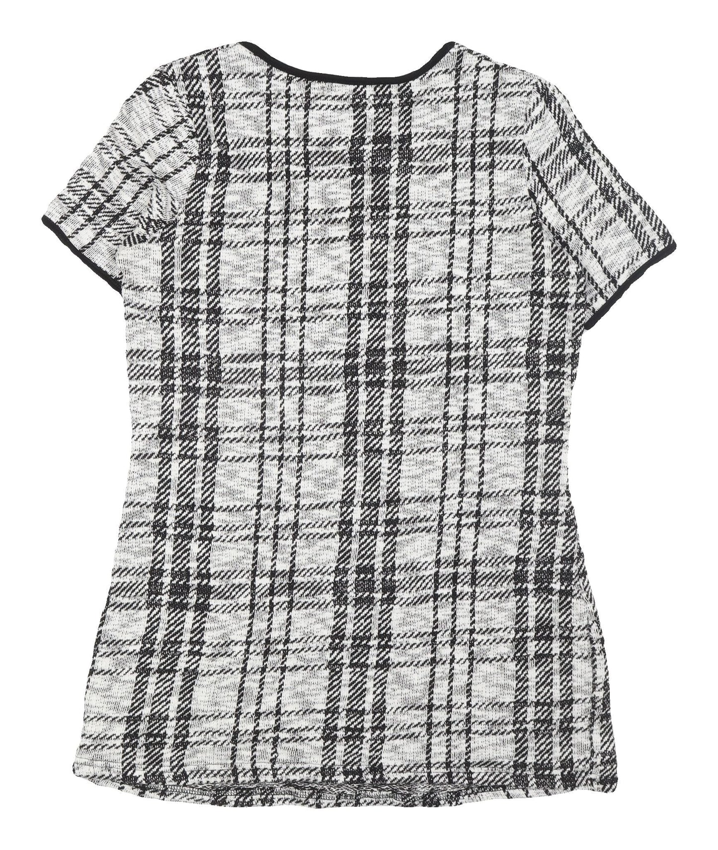 Cameo Rose Women's Plaid Shift Dress, Size 12, Black/White