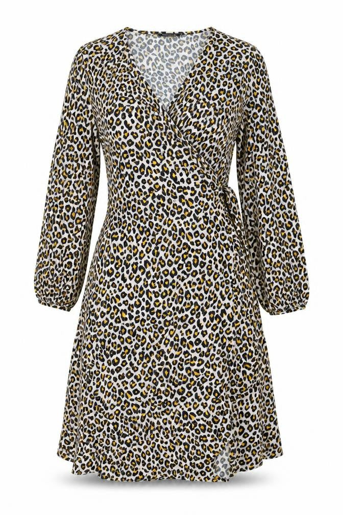 New Look Wrap Dress - Multicoloured, Size 8, Animal Print