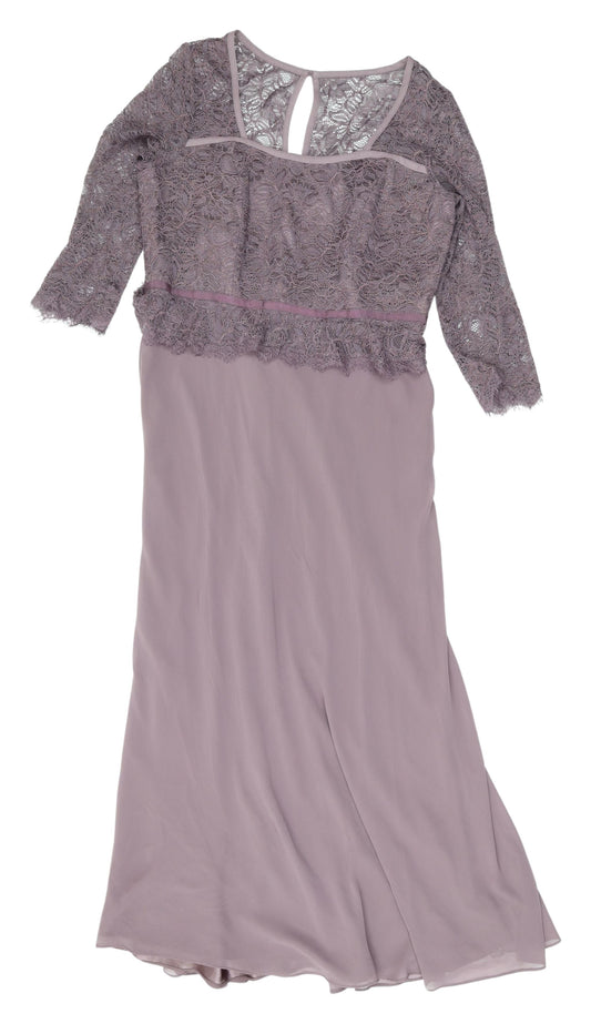 Berkertex Women's Long Purple Lace Formal Dress Size 14