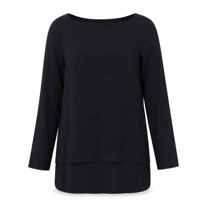 Front view of Marks & Spencer Black Blouse - UK 6, Long Sleeve