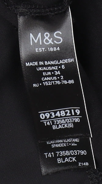 Marks and Spencer Black Blouse - UK 6, Long Sleeve