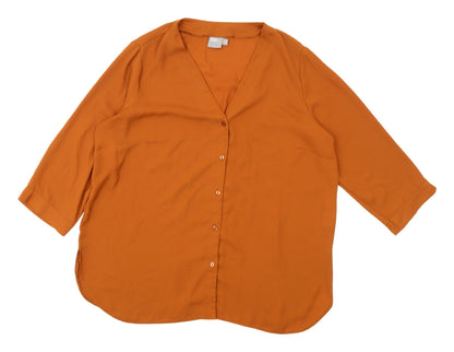 Additional front view of ASOS Orange Button-Up Women's Top, size 18, Casual