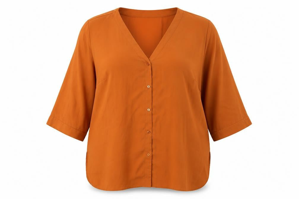 ASOS Orange Button-Up Women's Top, Size 18, Casual