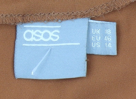 ASOS Orange Button-Up Women's Top, Size 18, Casual